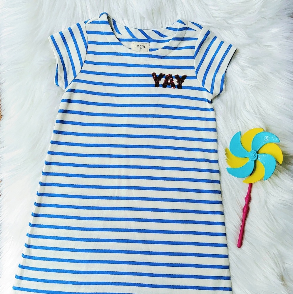 ⭐ NWT Joules Riveria "YAY" Striped Girls Dress